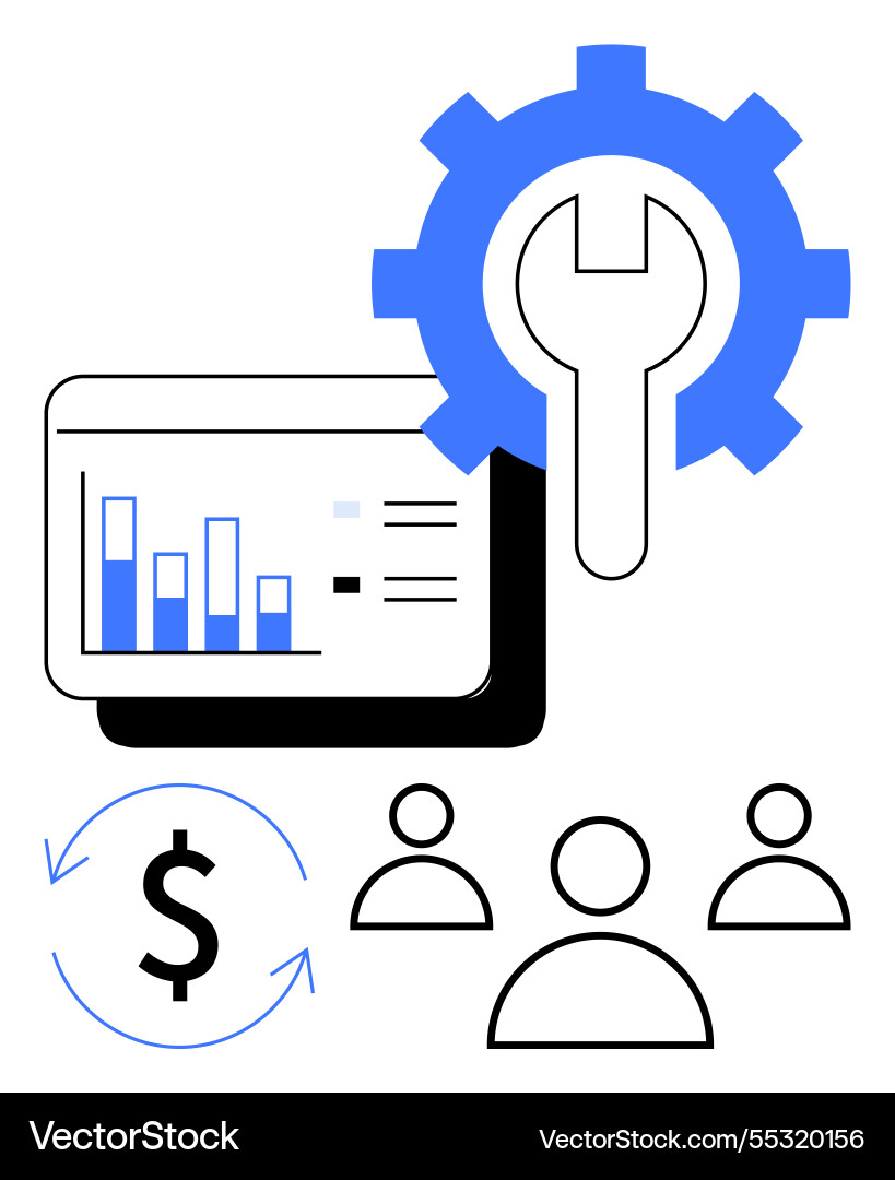 Data analysis financial management and technical Vector Image