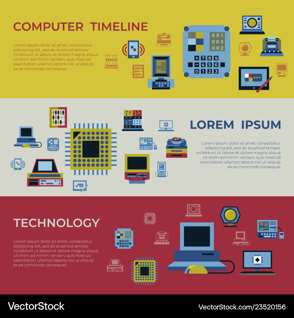 Digital personal computer timeline vector image