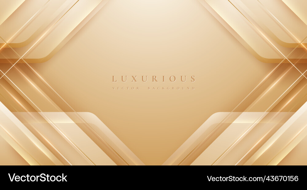 Elegant cream shade background with golden lines vector image