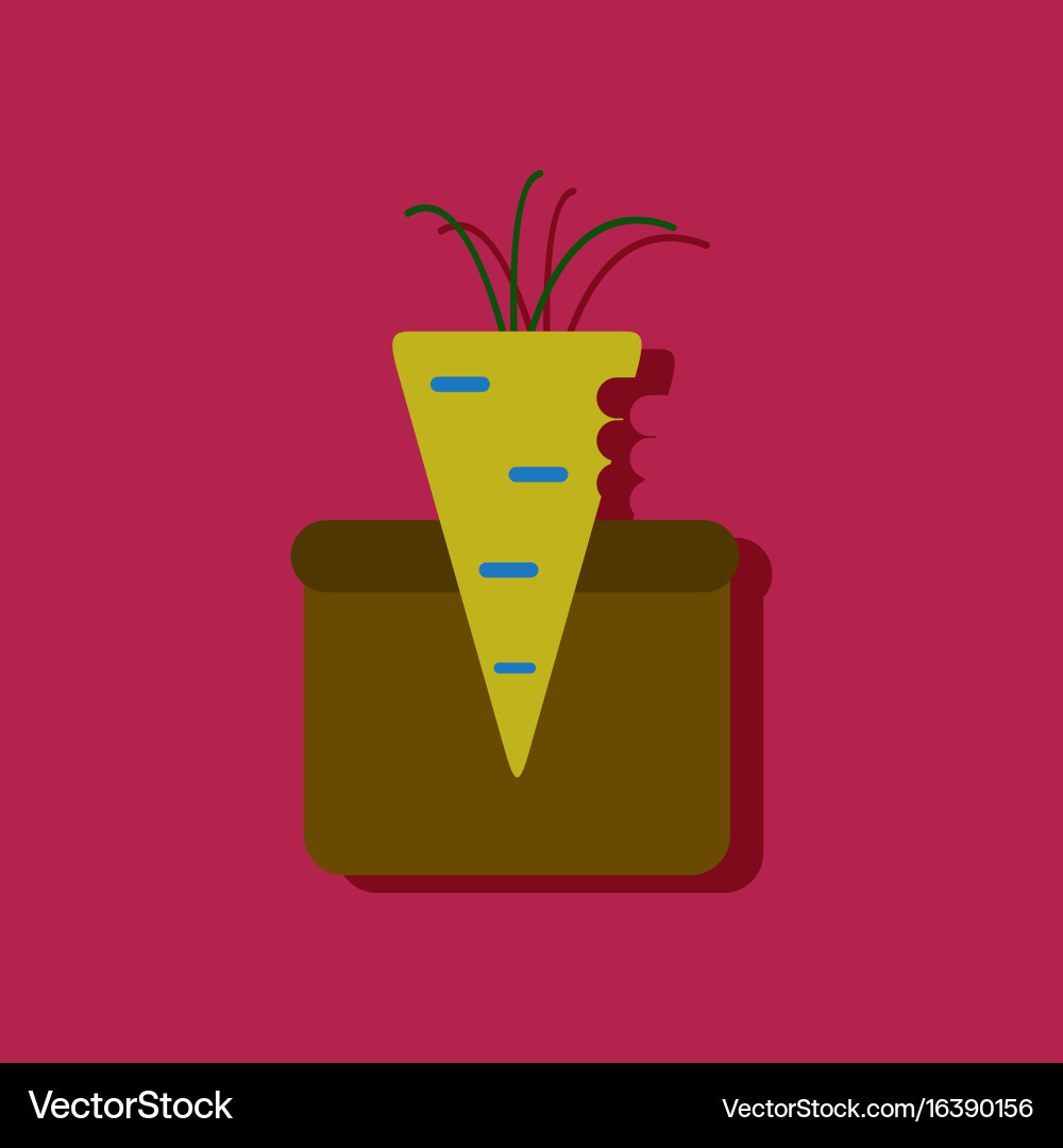 Flat icon design collection turnip in soil Vector Image