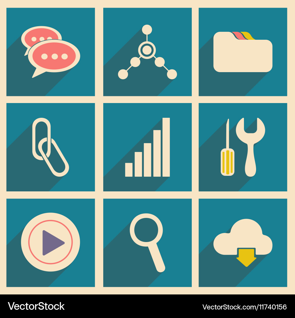 Flat with shadow concept and mobile application vector image