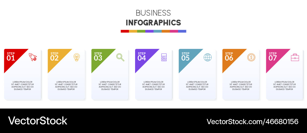 Infografiken Designvorlage und Icons mit 7 Infografiken Designvorlage und Icons mit 7 vektorbild