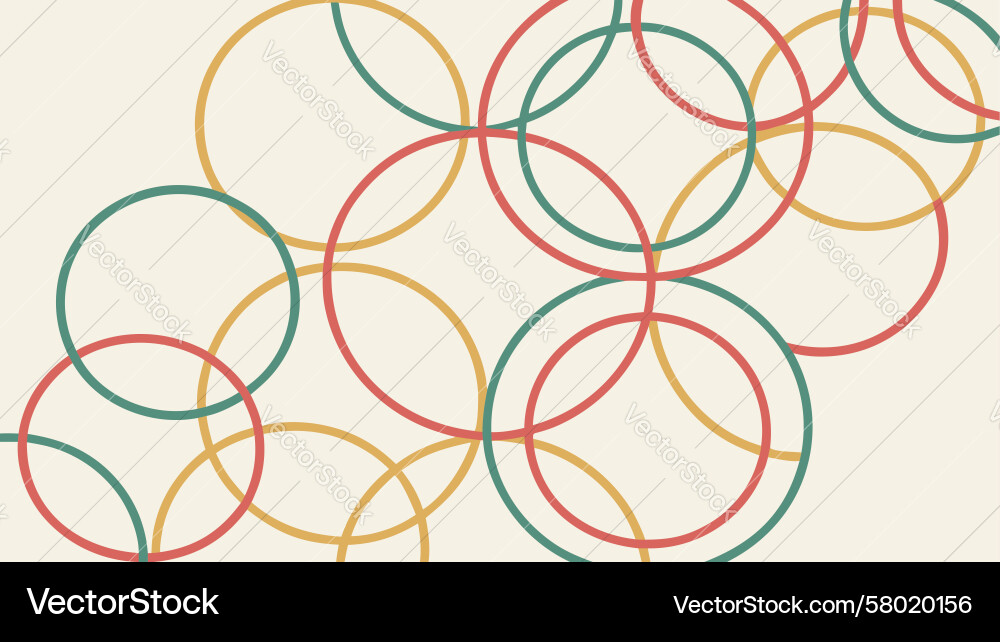 Interlocking Circles Geometric Pattern Vector Image