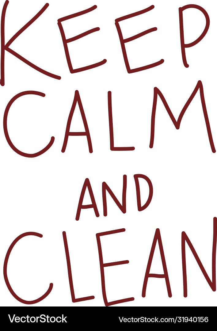 Isolated keep calm and clean text design Vector Image