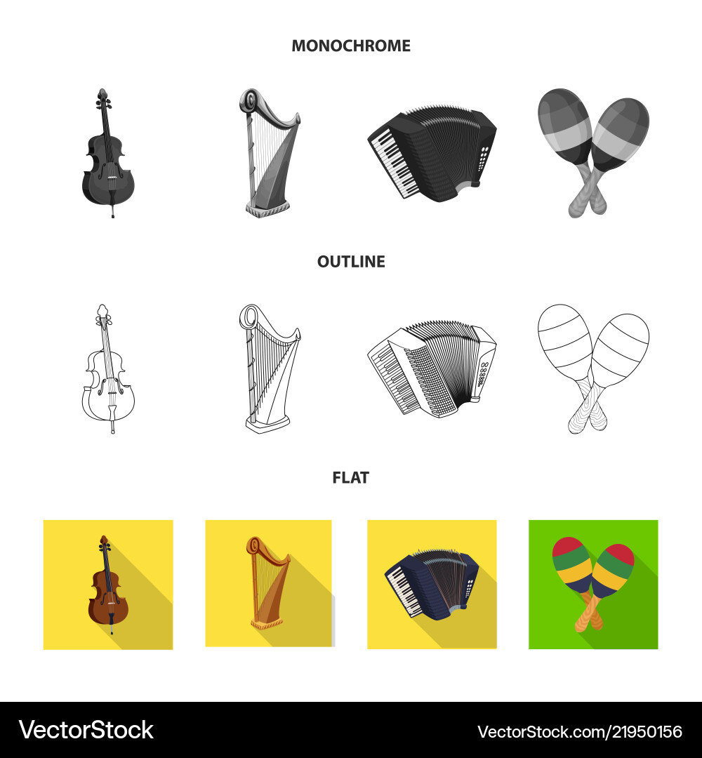 Isolated object of music and tune icon collection Isolated object of music and tune icon collection vector image