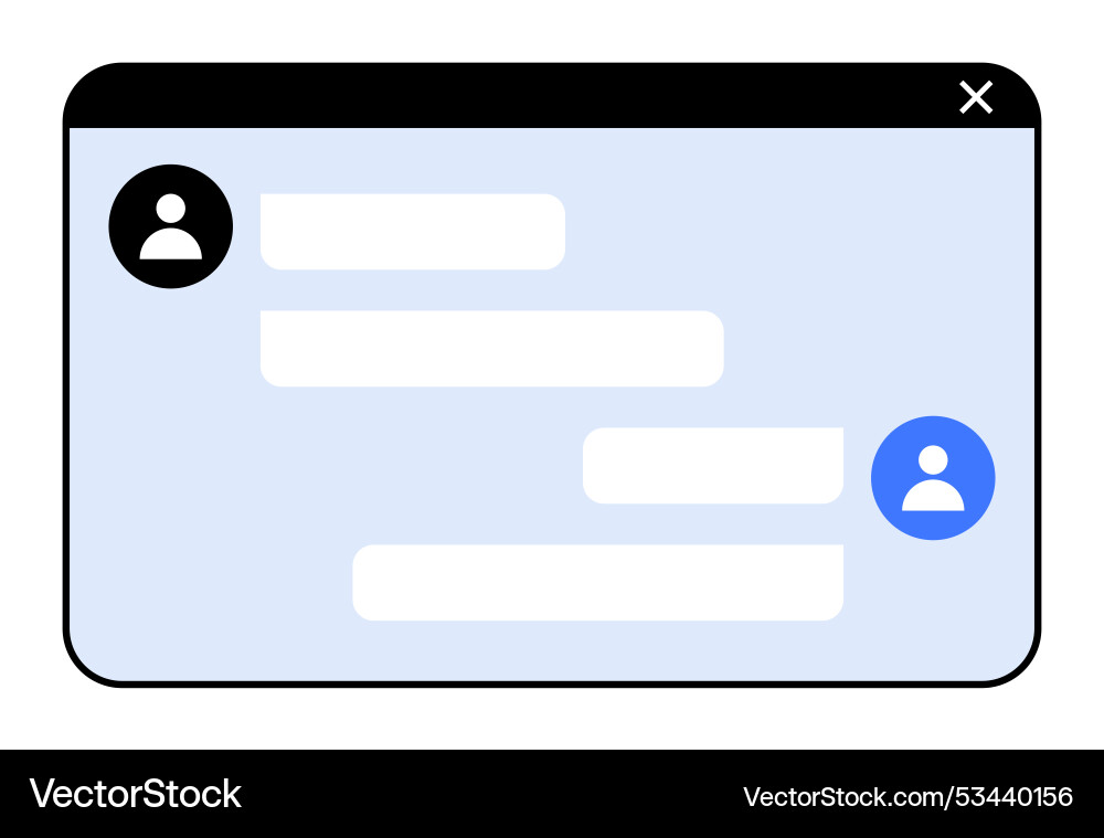 Messaging window with text bubbles and user icons Messaging window with text bubbles and user icons vector image