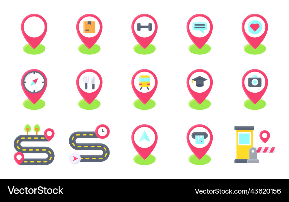Navigation & Location Icons vector image