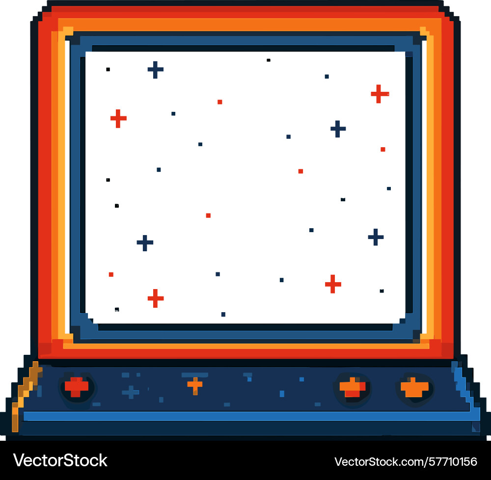 Pixelated retro arcade game machine with colorful Pixelated retro arcade game machine with colorful vector image
