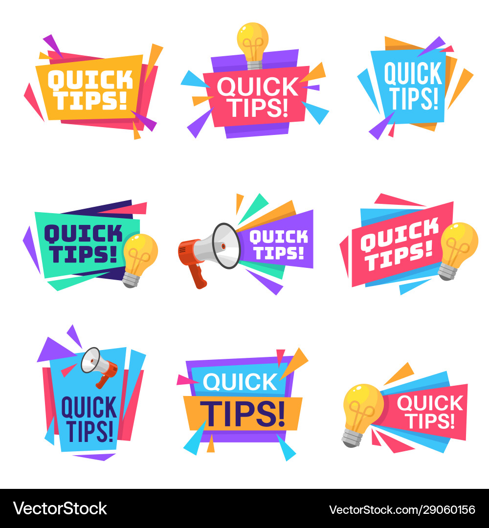Quick tip helpful tricks and advice blog Quick tip helpful tricks and advice blog vector image