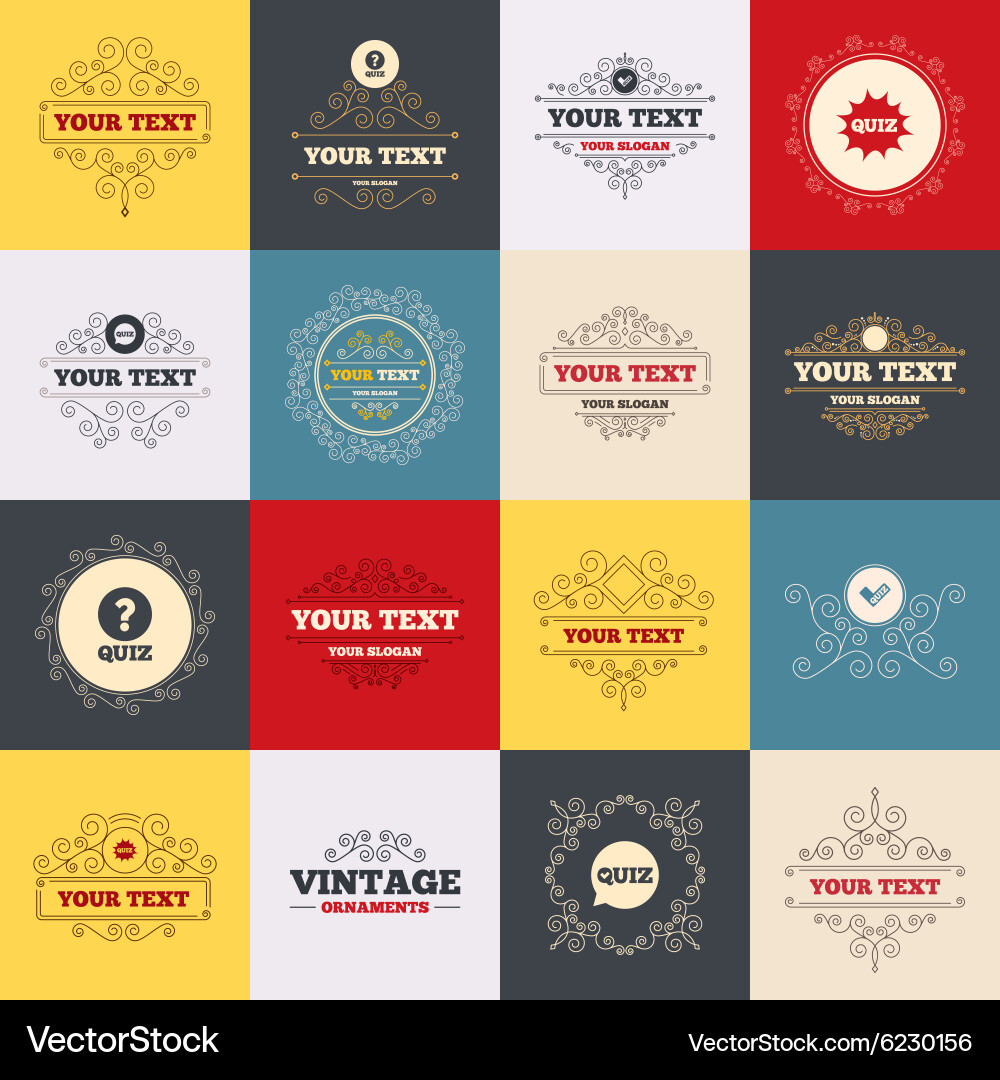 Quiz icons speech bubble with check mark symbol vector image