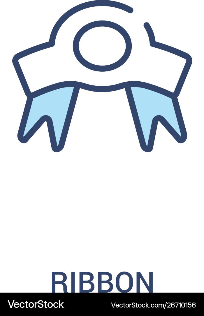 Ribbon concept 2 colored icon simple line element Ribbon concept 2 colored icon simple line element Vector Image
