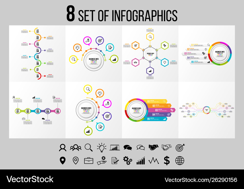 Set of infographics elements design template Set of infographics elements design template vector image