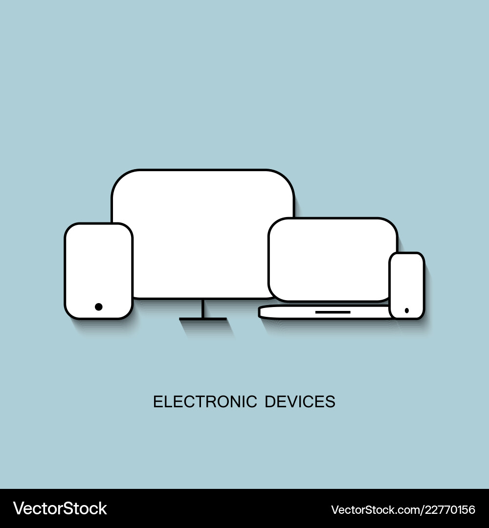 Set with light displays computer notebook tablet Set with light displays computer notebook tablet vector image