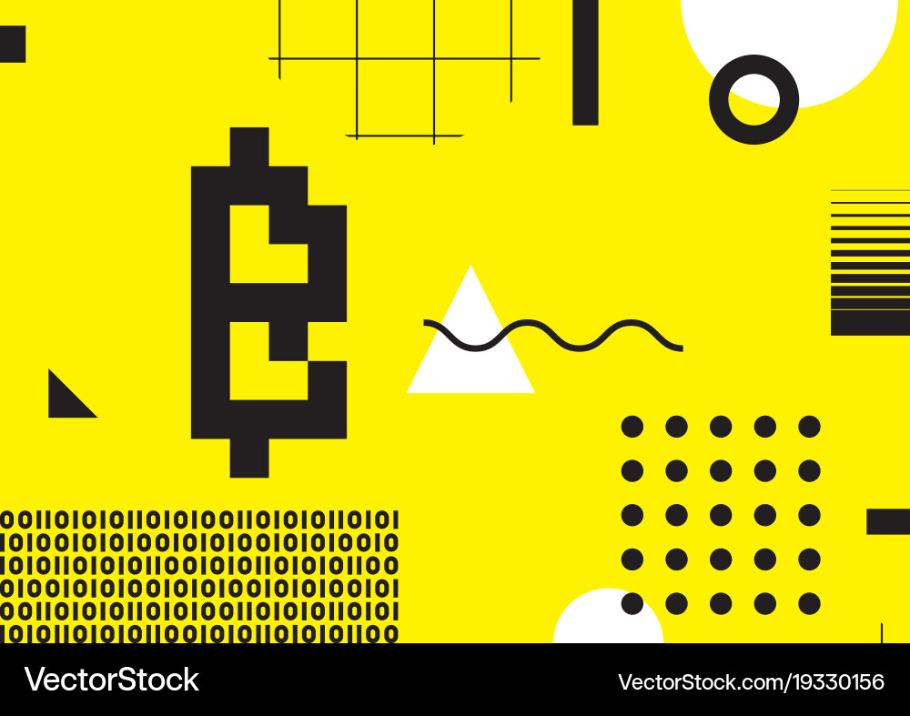Typography horizontal banner for blockchain vector image