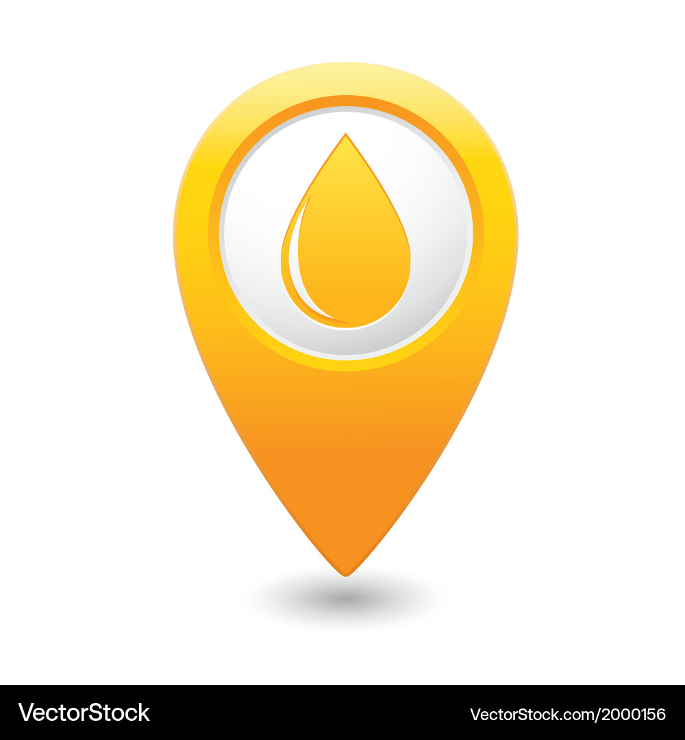 Water Drop Map Pointer Icon vector image