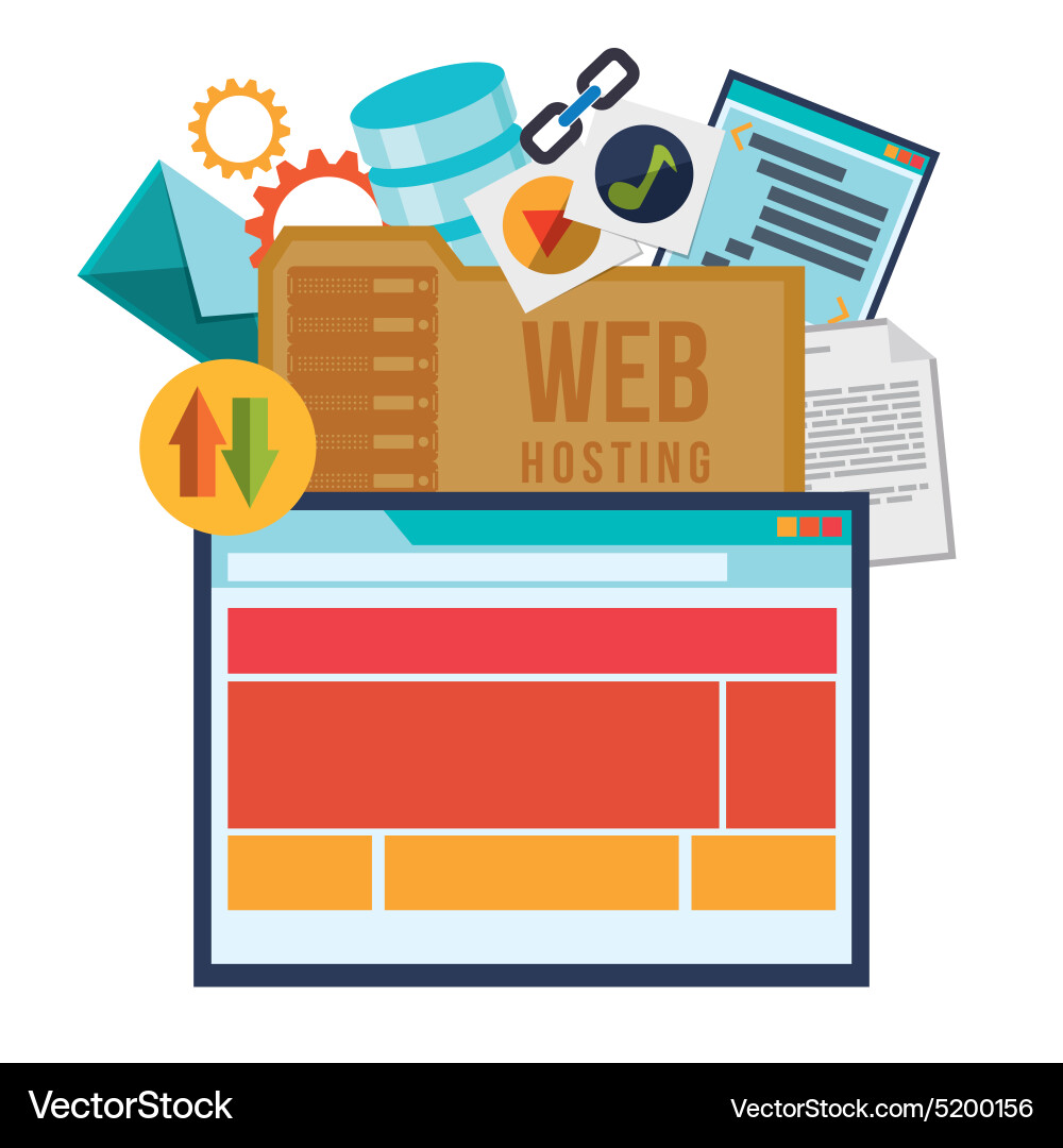 Web hosting design vector image