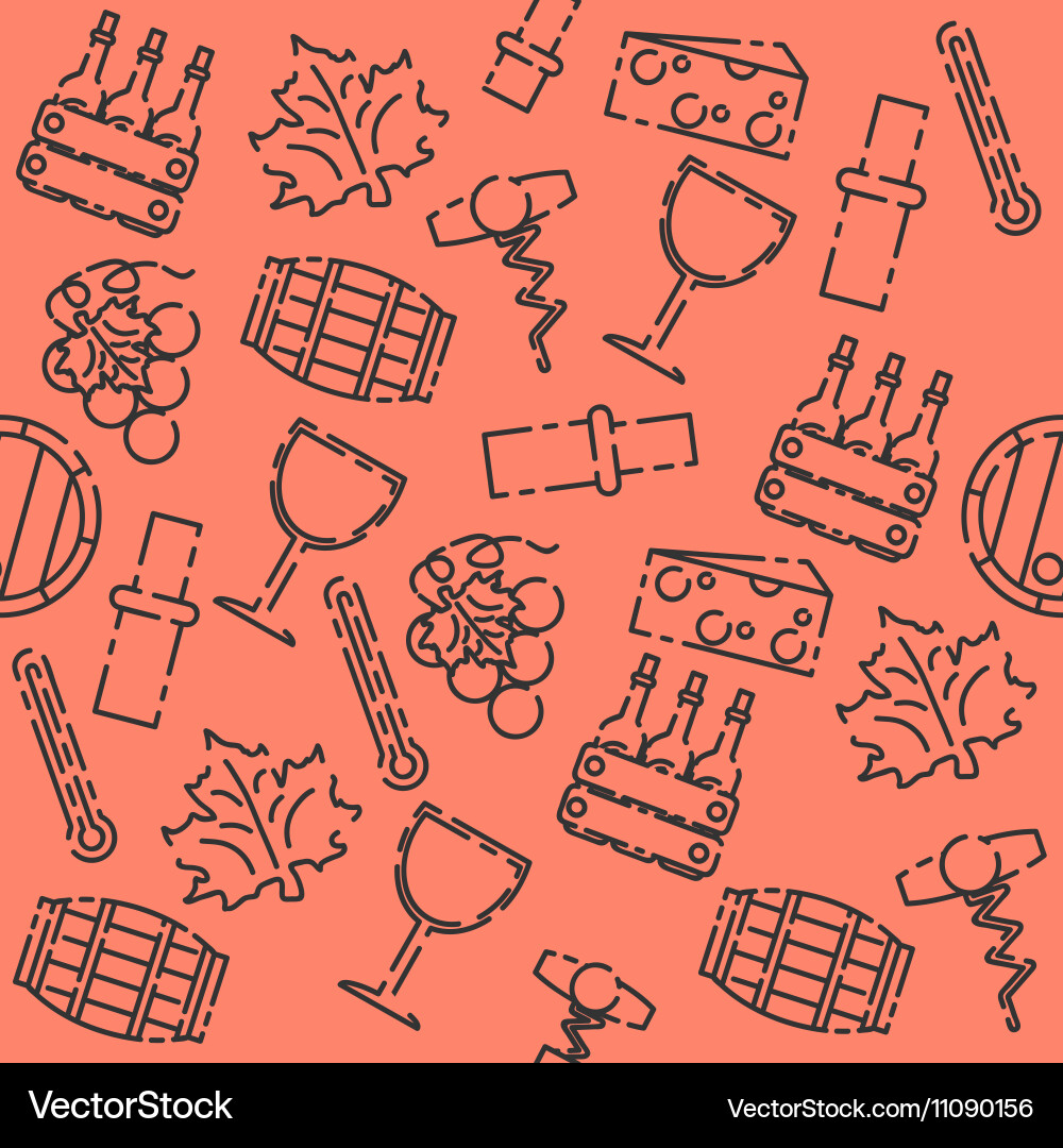 Wine set pattern vector image
