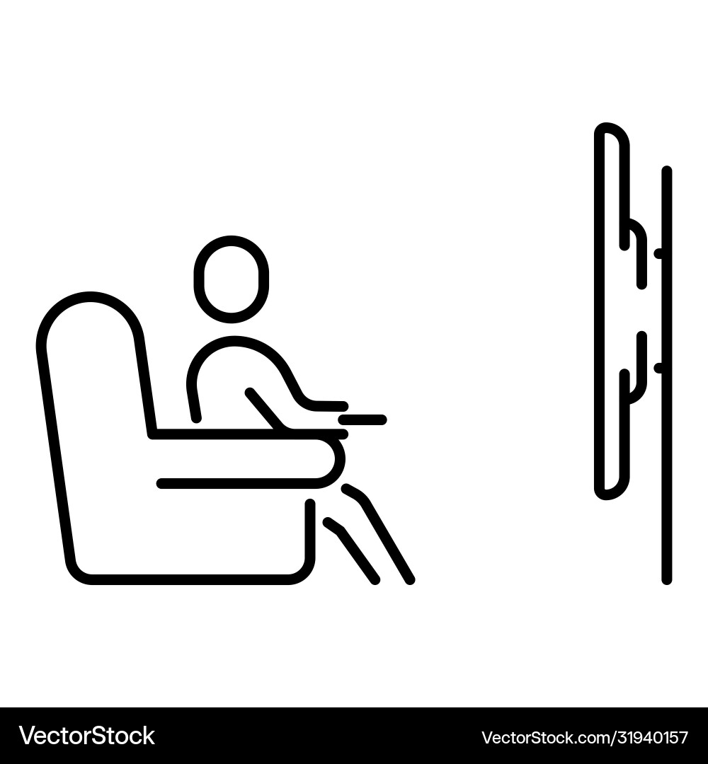 A simple linear icon with person watching smart A simple linear icon with person watching smart vector image