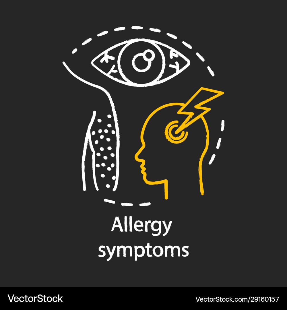 Allergie Symptome Kreide Konzept Ikone Organismus Allergie Symptome Kreide Konzept Ikone Organismus vektorbild