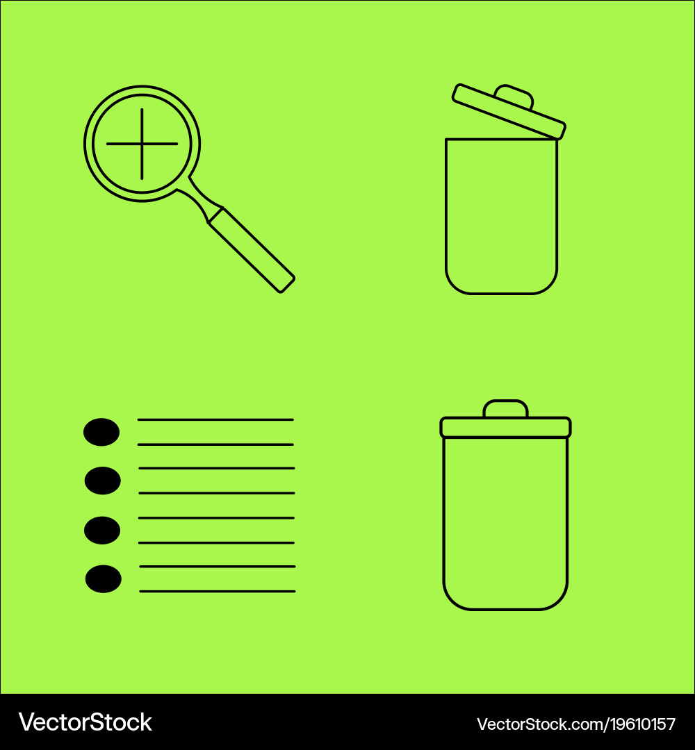 Basic content linear outline icon set Vector Image