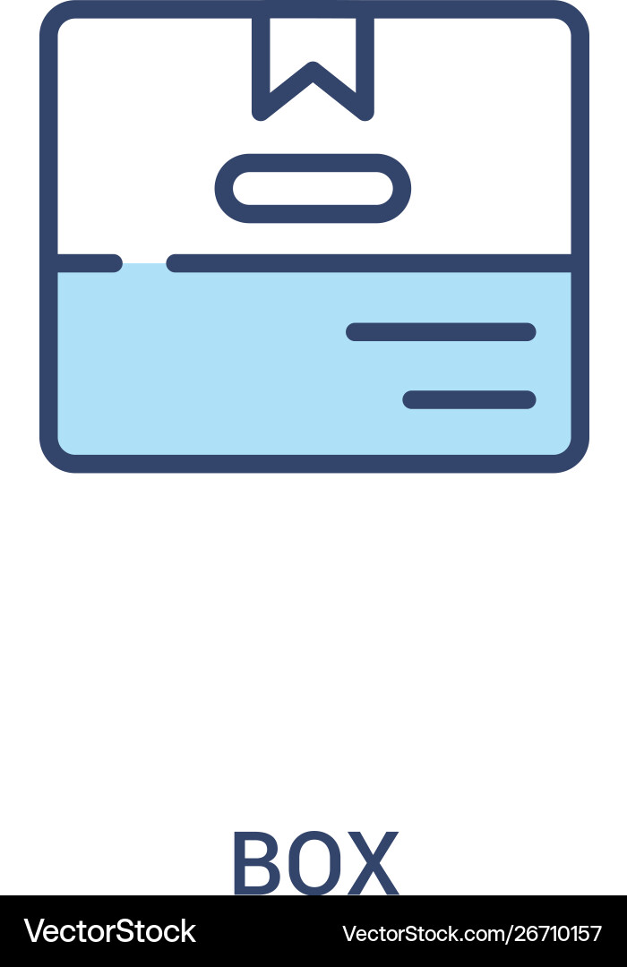 Box concept 2 colored icon simple line element Box concept 2 colored icon simple line element vector image