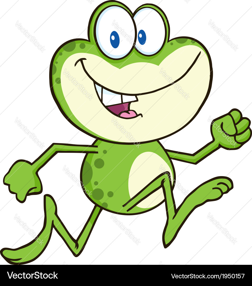 Cheerful Cartoon Frog Vector Image