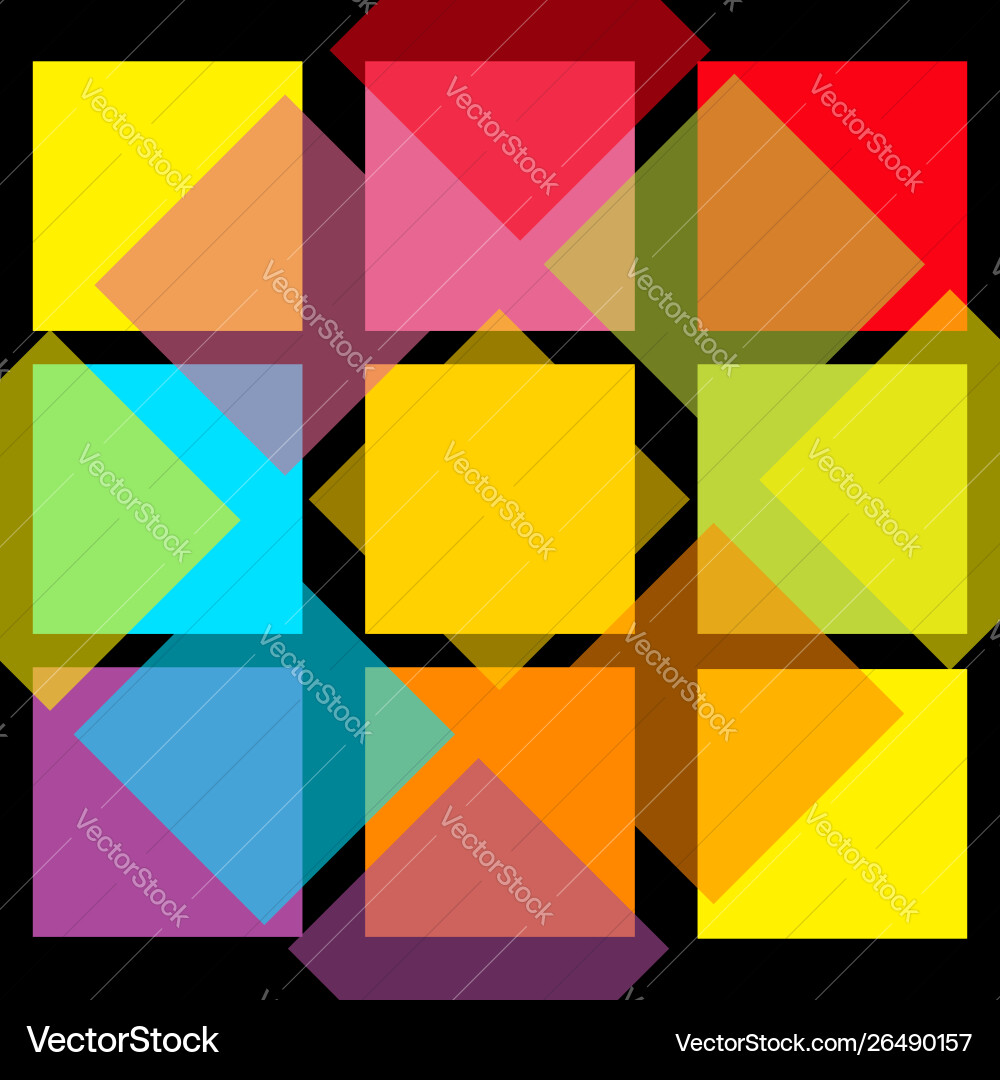 Colorful abstract square pattern background flat Vector Image