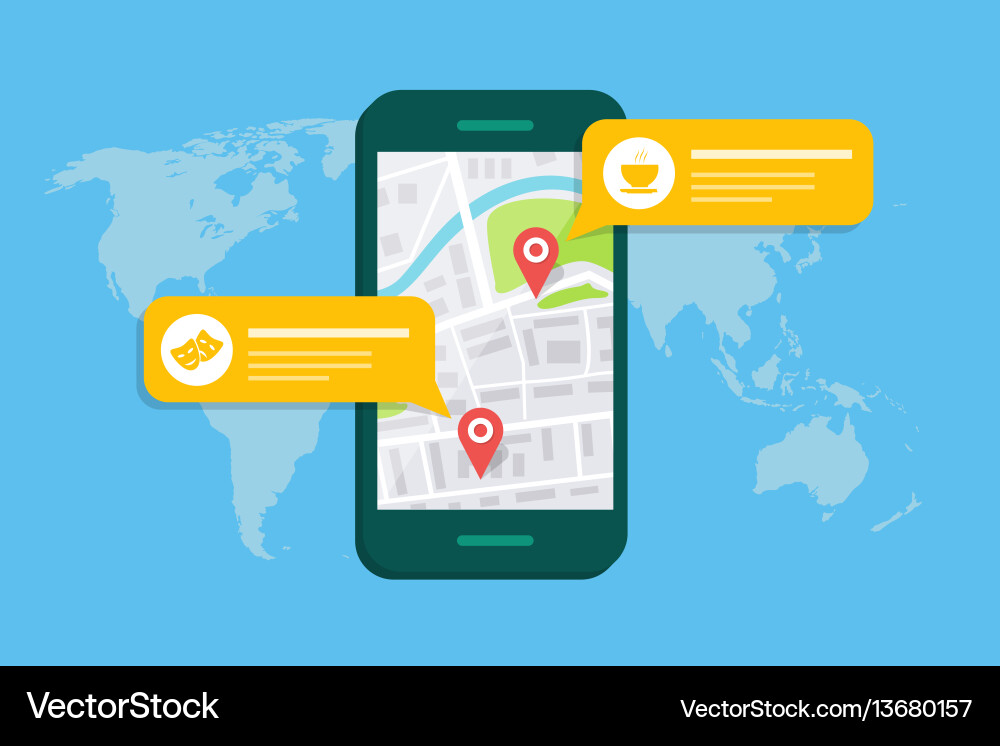 Concept of a mobile map or navigator pop-up Concept of a mobile map or navigator pop-up vector image