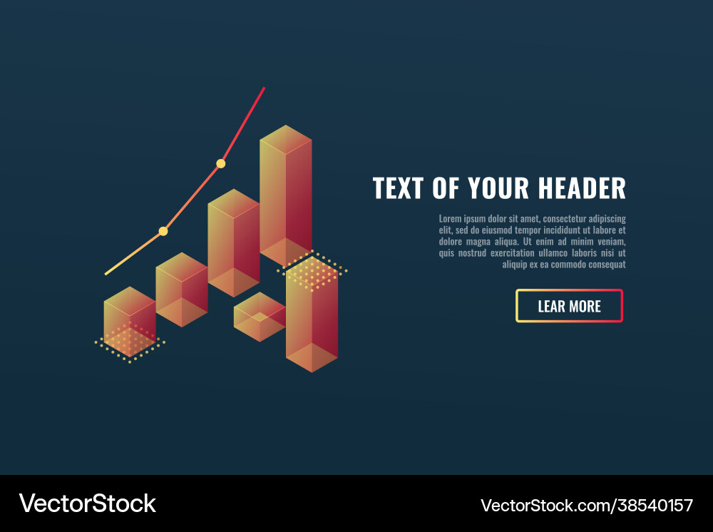 Cool banner with charts data visualization Cool banner with charts data visualization vector image