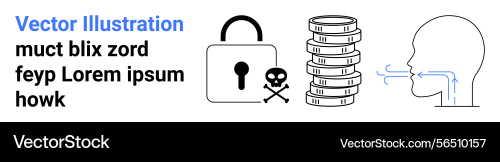 Cybersecurity and data protection with lock vector image
