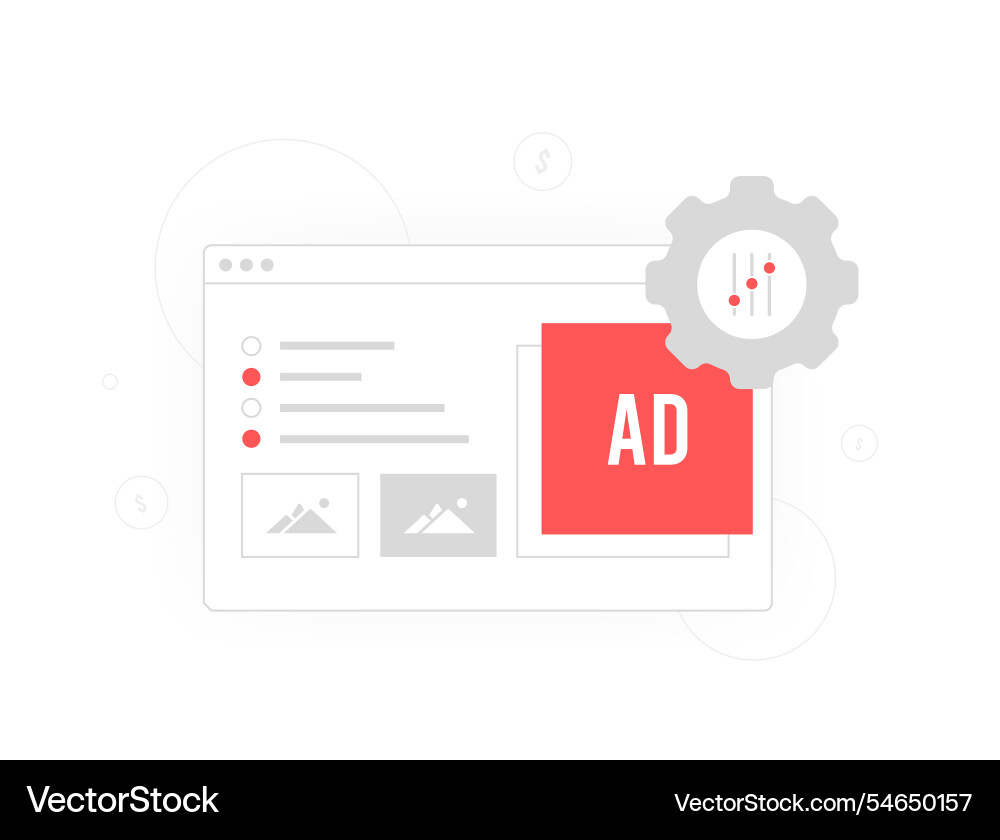 Dynamic content in social media ads automatically Dynamic content in social media ads automatically vector image