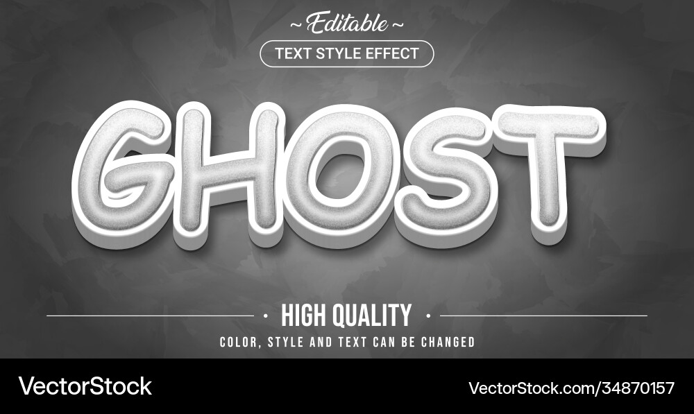 Ghost shadow text effect - editable vector image