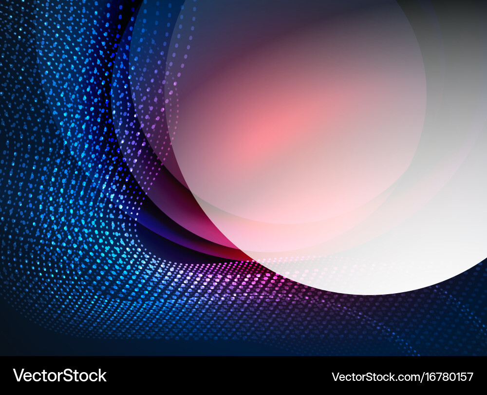 Glowing wave created with particles on dark color Vector Image