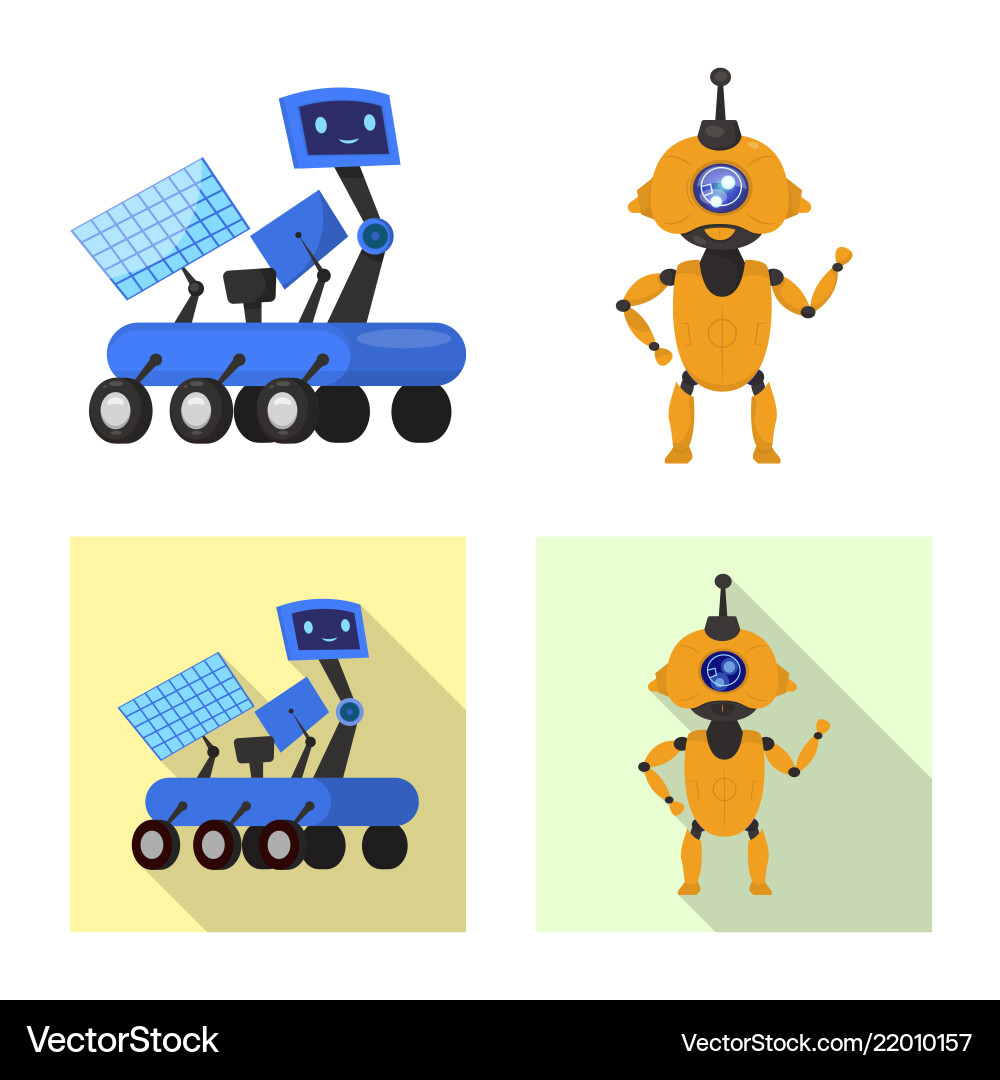 Isolated object of robot and factory icon set Isolated object of robot and factory icon set vector image