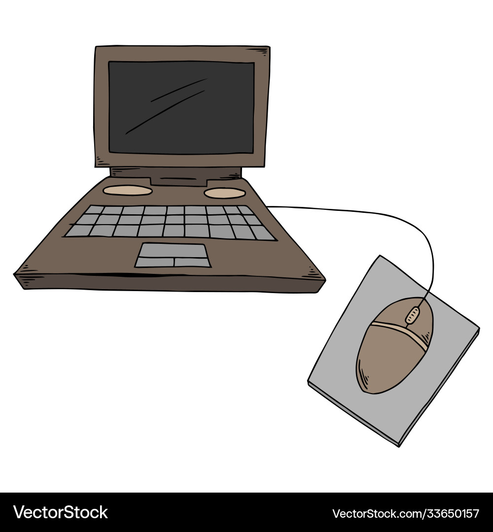 Laptop with a mouse computer Vector Image