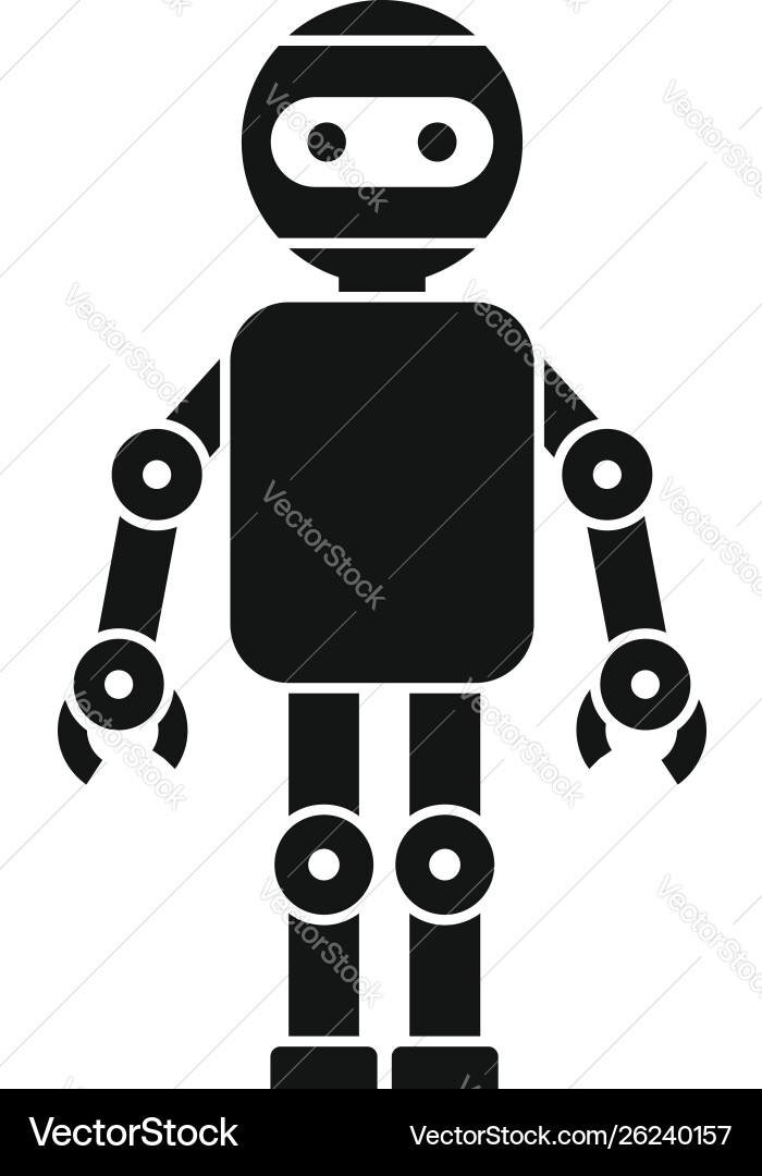 Mechanic robot icon simple style Vector Image