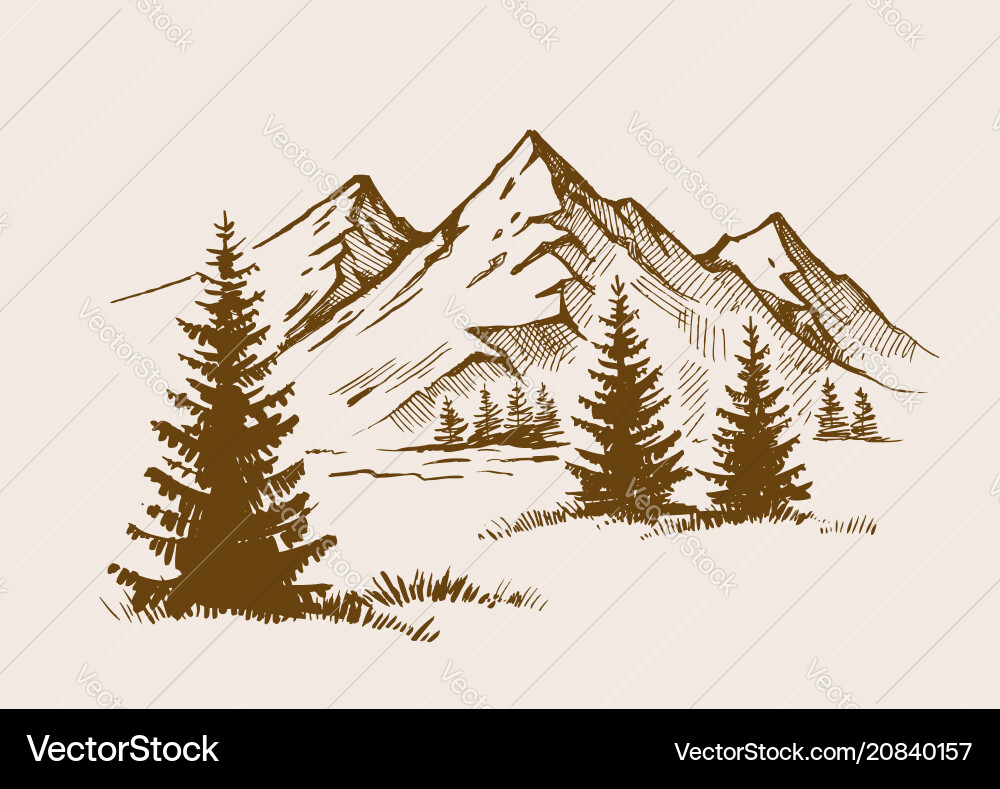Mountain landscape Royalty Free Vector Image - VectorStock