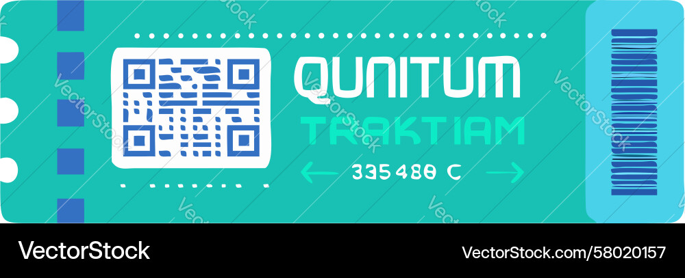 Quantum QR Ticket - Secure Access Vector Image