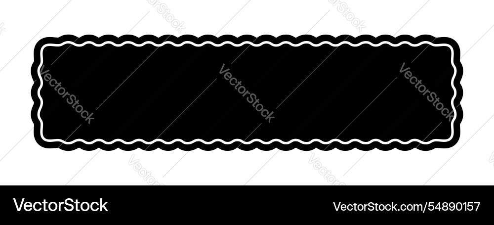 Rectangle shape with wavy edges rectangular form Rectangle shape with wavy edges rectangular form vector image