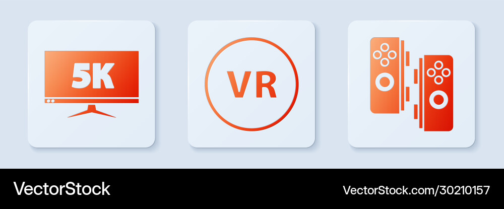 Set virtual reality monitor display with 5k video Set virtual reality monitor display with 5k video vector image
