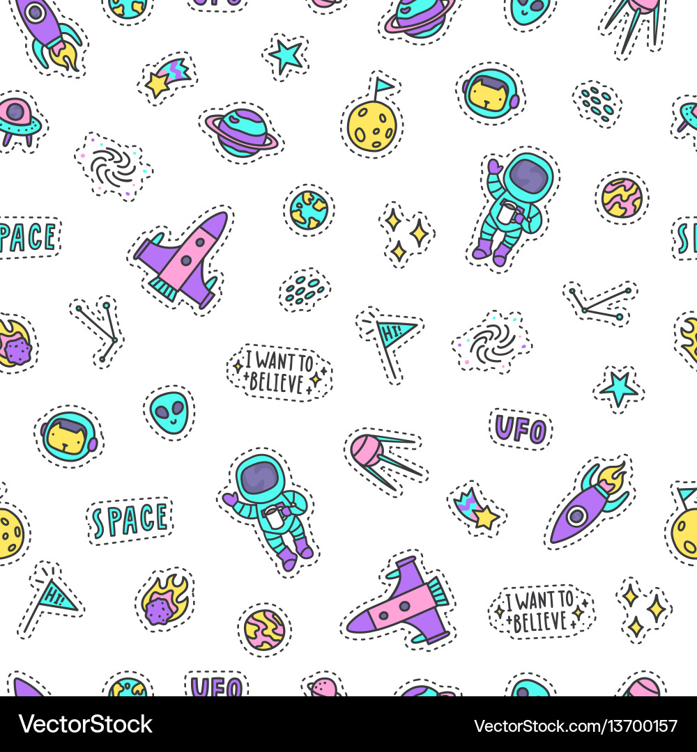 Space Objects Pattern vector image