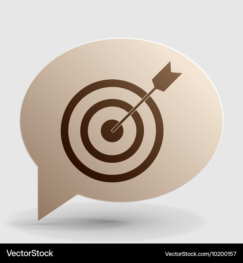 Target with dart brown gradient icon on bubble vector image