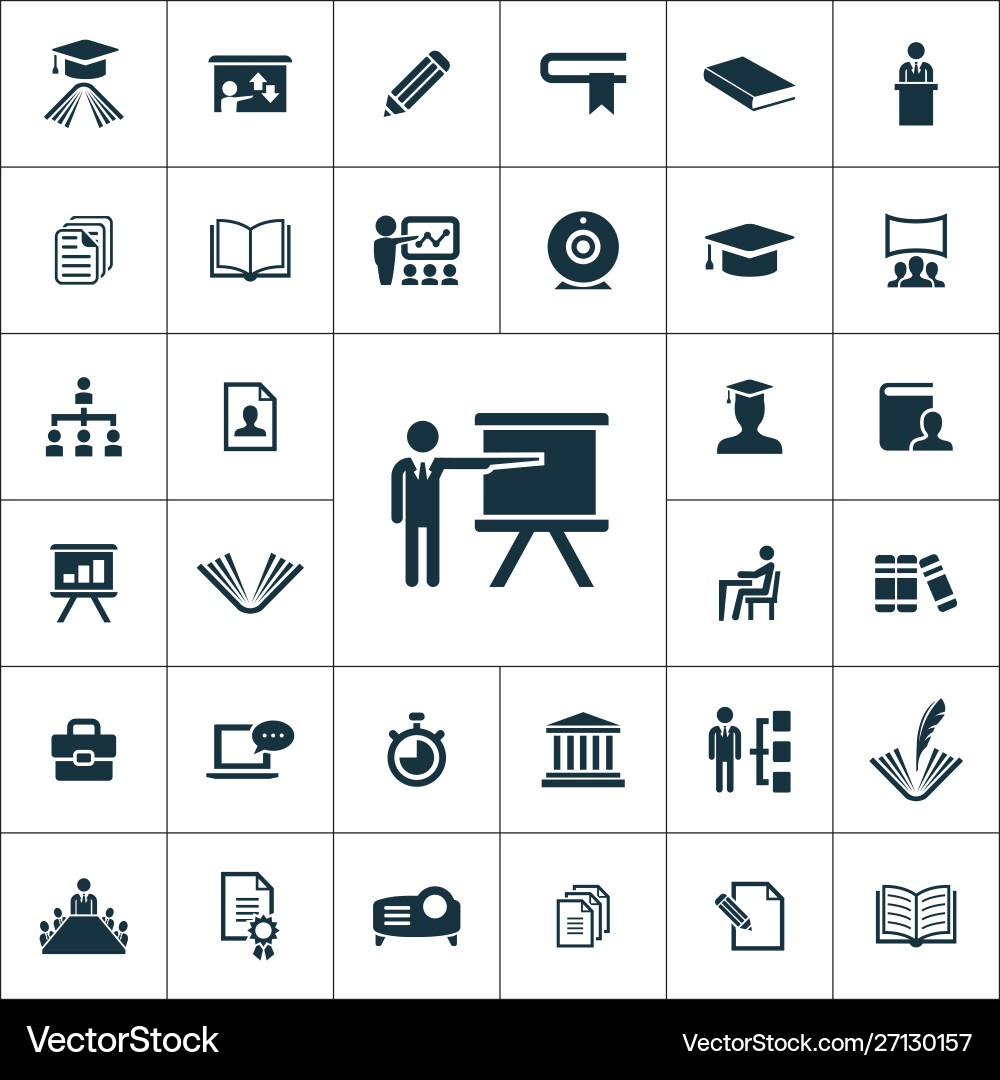 Training icons universal set for web and ui vector image