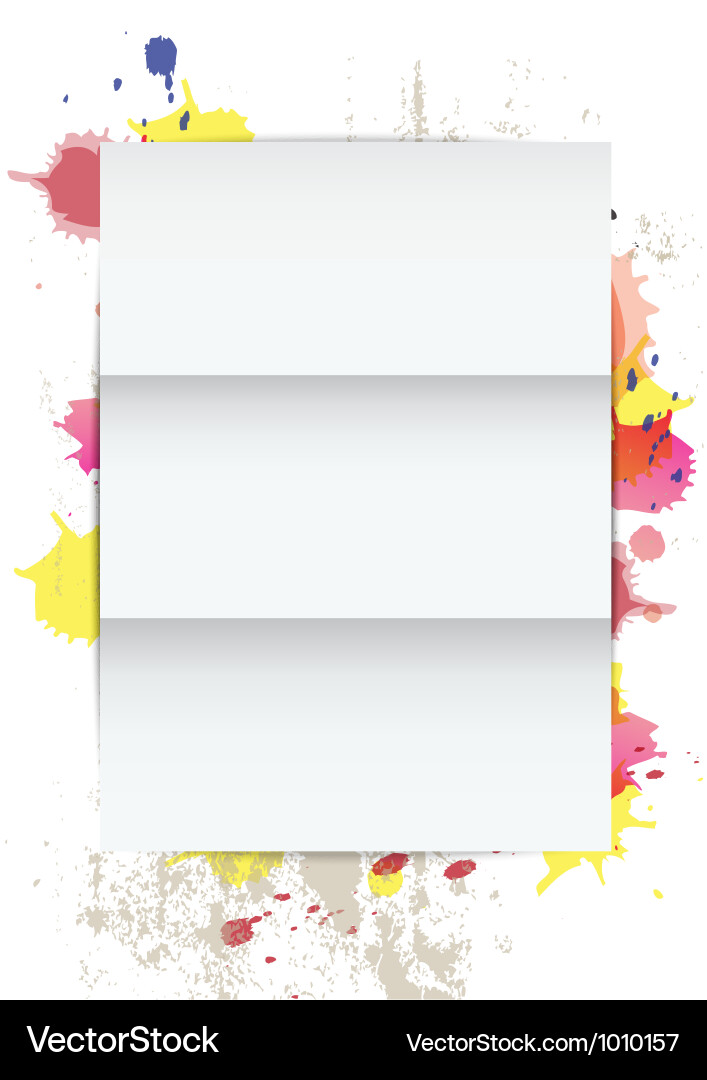 White paper on splatter background Vector Image