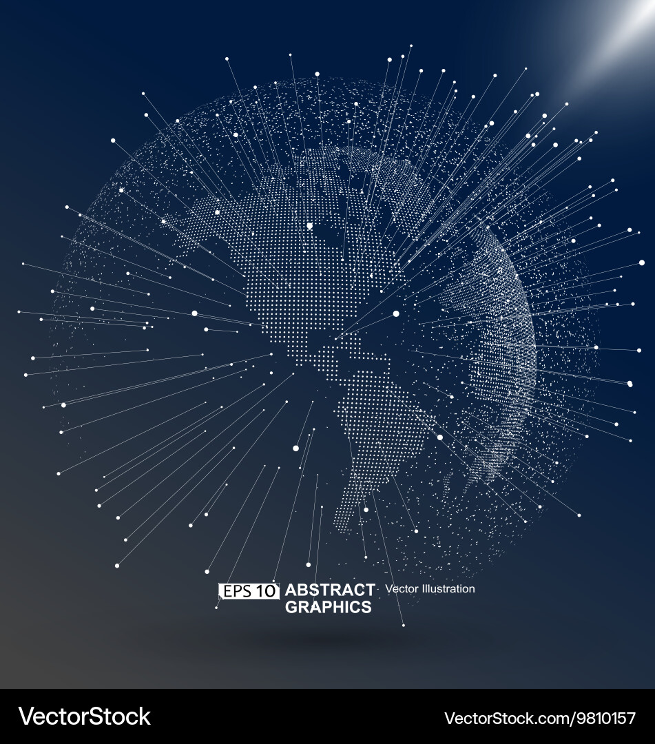 World map point line composition representing vector image