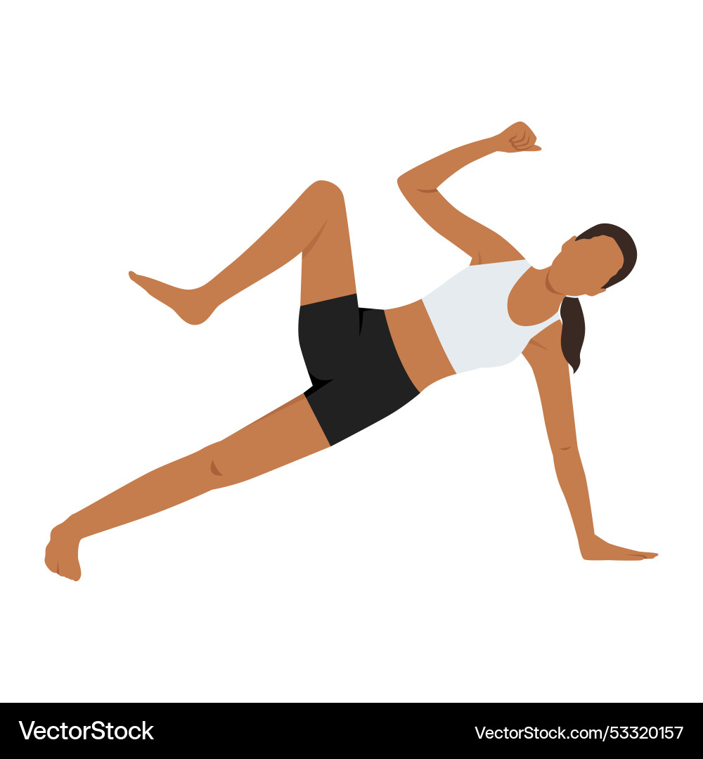 Young woman doing side plank pose crunch Vector Image
