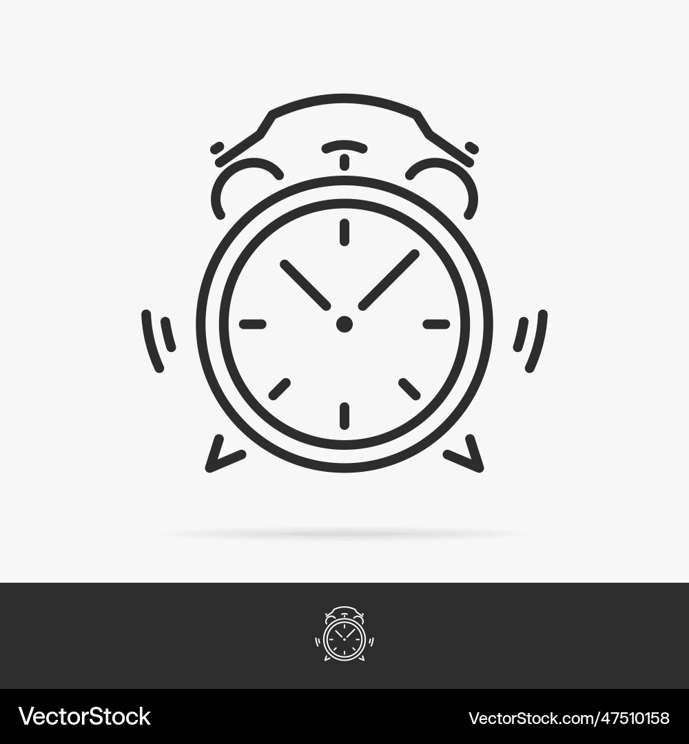 Alarm icon set line style Alarm icon set line style vector image