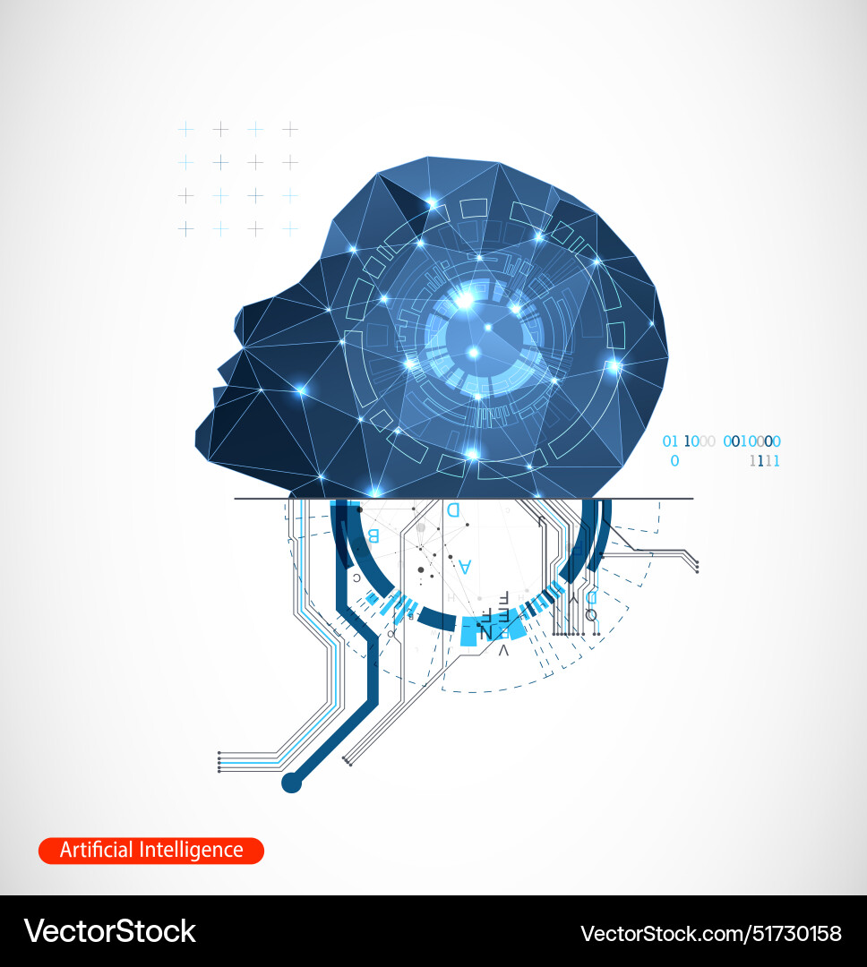 Artificial intelligence technical background Artificial intelligence technical background vector image