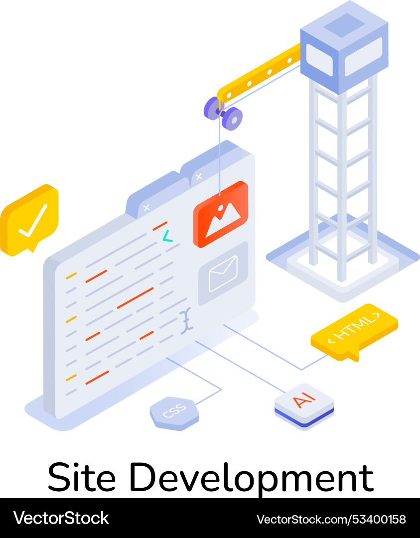 Basic rgbsite development icon in isometric style Vector Image