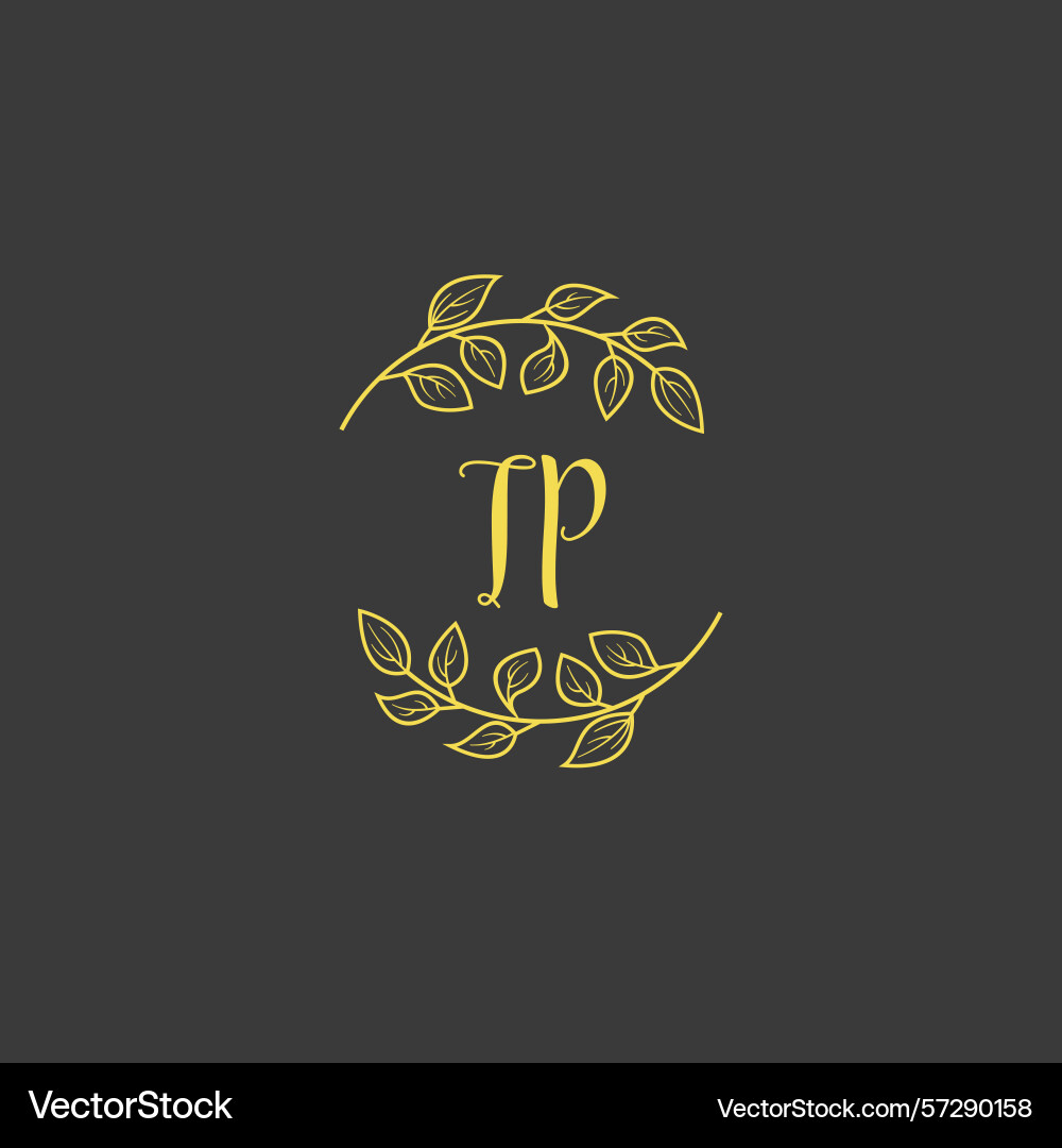 Botanical monogram logos with initial tp Vector Image